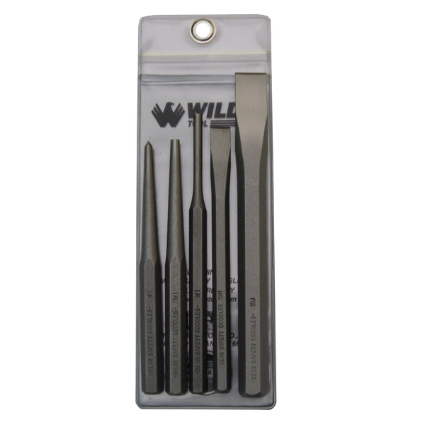 Wilde 5-PIECE PUNCH & CHISEL SET-VINYL POUCH K 5.NP/VP